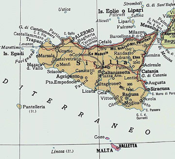 Map of Sicily